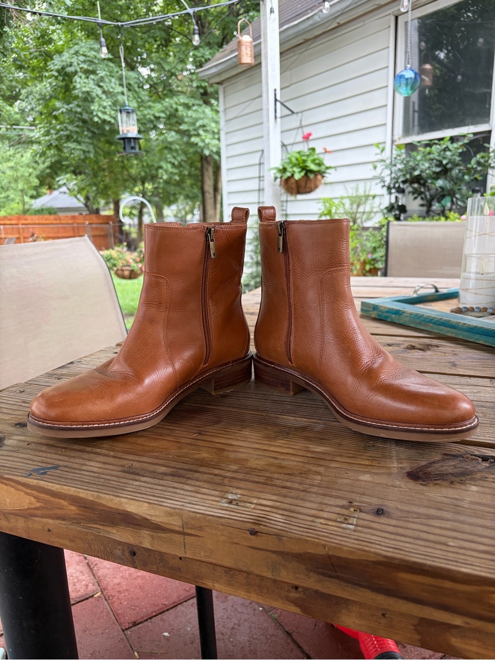 Lucky Brand Leather Ankle Boots in Cognac - Picture 4 of 8